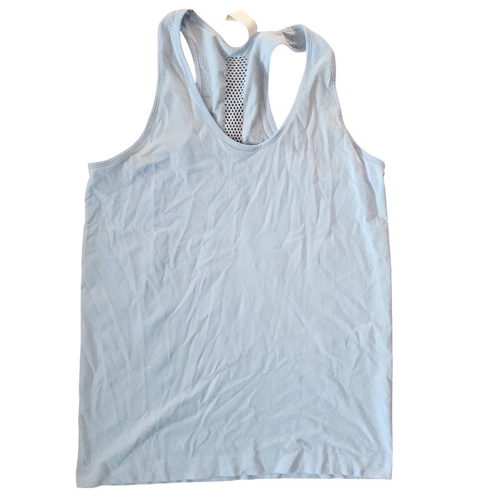 Sky Blue Racerback Athletic Yoga Stretch Tank Top By Tangerine Mesh Sz:L